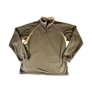 Alf Sweater Adult Large Brown Pullover Fleece Microchamois Quarter Zip Mens